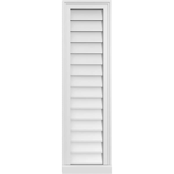Ekena Millwork Vertical Surface Mount PVC Gable Vent w/ 2"W x 2"H , Brickmould Sill Frame, 12"W x 42"H GVPVE12X4203SN - main